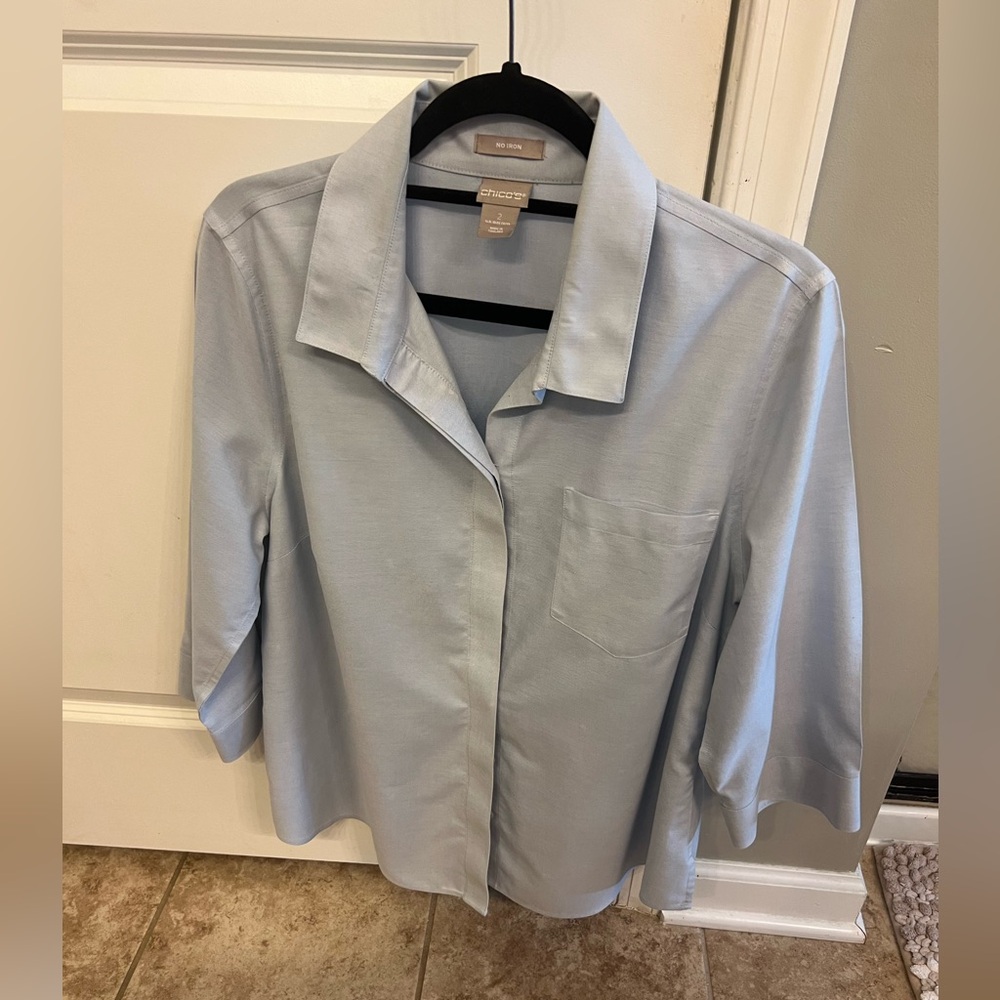 Chicos No Iron 3/4 sleeve shirt